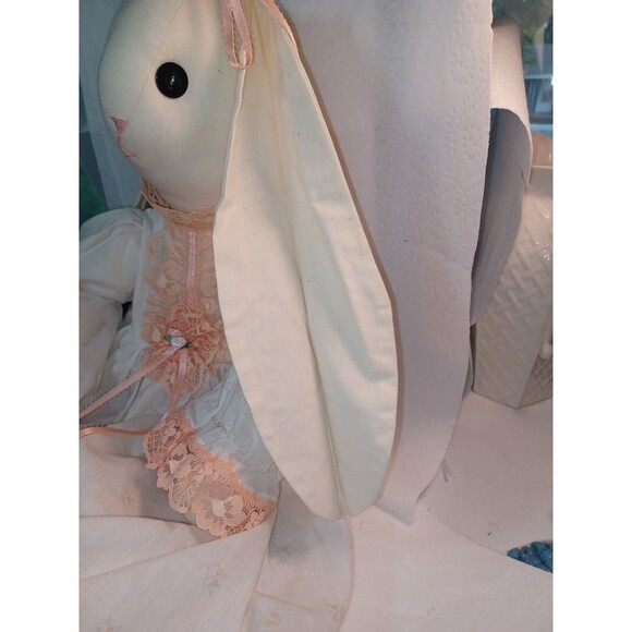 24' HandMade Beautiful Cloth Bunny Rabbit in lace dress pantaloons & shoes ! - Picture 8 of 13